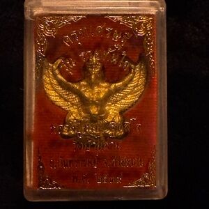 Gold and Red Garuda Amulet